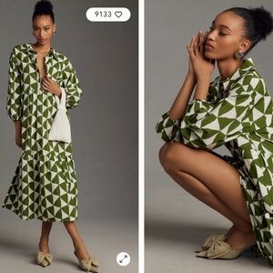 Anthropologie Bettina Tiered Shirt Dress by Maeve SP